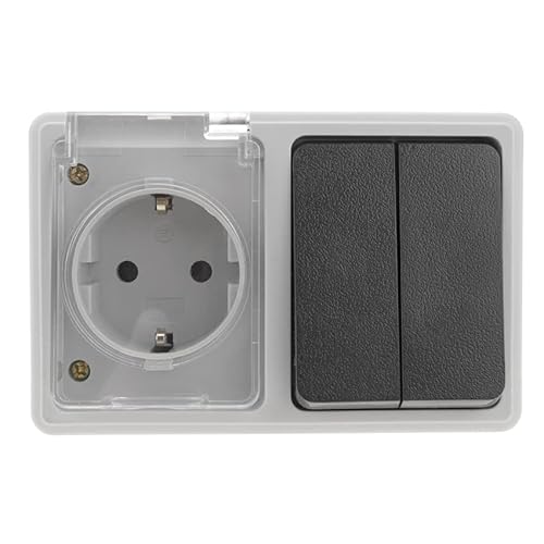 Schuko-Basis mit doppeltem wasserdichten Schalter - die perfekte Lösung für eine sichere und effiziente Steuerung Ihrer elektrischen Geräte, entwickelt um widrigen Bedingungen standzuhalten. von Blendend