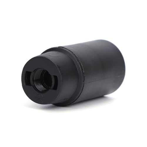 Selbstsichernde Lampenfassung aus Kunststoff E14, schwarz, ideal für Designlampen und einfache Installation in häuslicher oder gewerblicher Beleuchtung. von Blendend