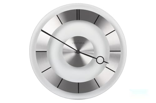 Wanduhr, Durchmesser 31 cm, Glas und Aluminium, modernes Design, leicht zu lesen, Quarzuhrwerk, ideal für Dekoration und Funktionalität. Wanduhr, Durchmesser 31 cm, Glas und Aluminium, modernes Design, leicht zu lesen, Quarzuhrwerk, ideal für Dekoration und Funktionalität. von Blendend