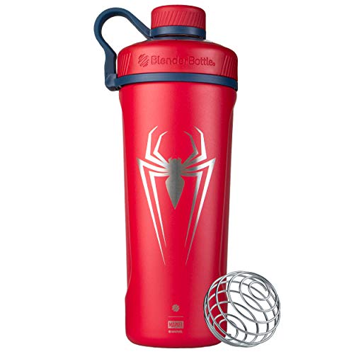 BlenderBottle Marvel Comics Radian Edelstahl Trinkflasche 770ml, Thermoflasche mit BlenderBall, geeignet als Wasserflasche, Protein Shaker und Fitness Shaker, BPA frei, Spider-man Spider, C03876 BlenderBottle Marvel Comics Radian Edelstahl Trinkflasche 770ml, Thermoflasche mit BlenderBall, geeignet als Wasserflasche, Protein Shaker und Fitness Shaker, BPA frei, Spider-man Spider, C03876 von BlenderBottle