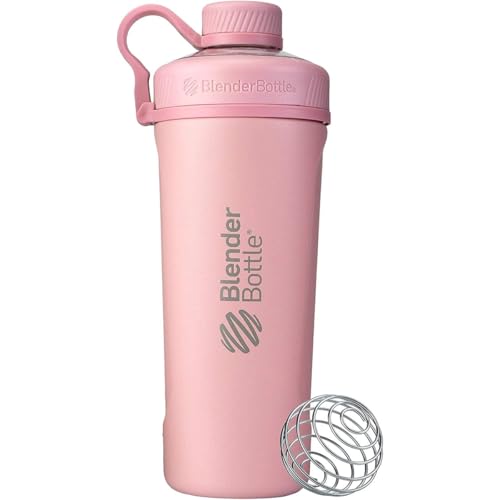 BlenderBottle Radian Shaker Cup Insulated Stainless Steel Water Bottle with Wire Whisk, 26-Ounce, Matte Rose Pink, 770 ml, C03722 von BlenderBottle