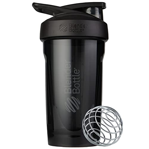 BlenderBottle Strada Shaker Cup Perfect for Protein Shakes and Pre Workout, 24-Ounce, Black von BlenderBottle