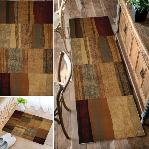 Bleockth Teppich Läufer Flur, Waschbar rutschfest 40x100cm Flurteppich Flurläufer Lange Küchenläufer für Korridor Schlafzimmer, Modern Küchen Teppich Polyester Anpassbar von Bleockth