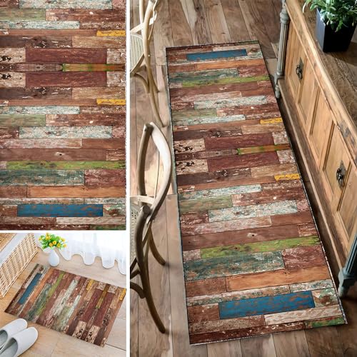 Bleockth Teppich Läufer Flur, Waschbar rutschfest 40x200cm Flurteppich Flurläufer Lange Küchenläufer für Korridor Schlafzimmer, Modern Küchen Teppich Polyester Anpassbar von Bleockth