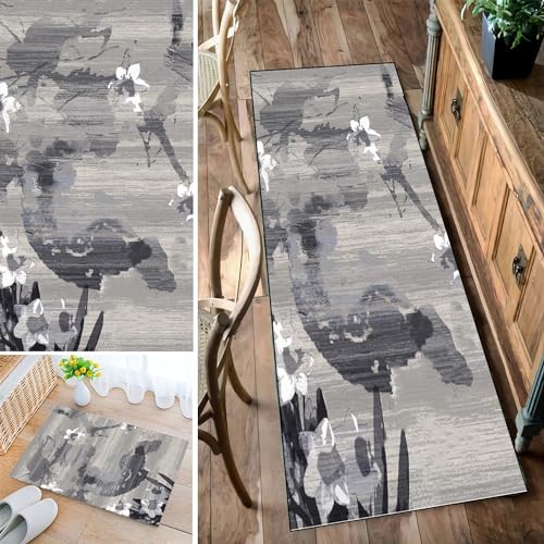 Bleockth Teppich Läufer Flur, Waschbar rutschfest 40x80cm Flurteppich Flurläufer Lange Küchenläufer für Korridor Schlafzimmer, Modern Küchen Teppich Polyester Anpassbar von Bleockth