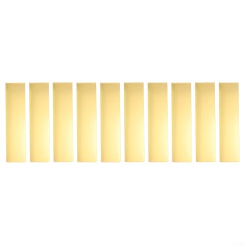 10 Stück lange Streifen Acryl Spiegel Wandaufkleber 5 x 20 cm dekorative Vinylkunst selbstklebend für Schlafzimmer Wohnzimmer Esszimmer Heimdekoration (Gold) von BlesConi