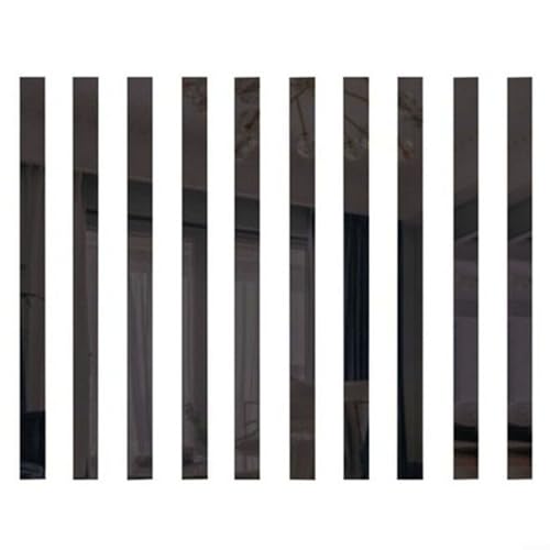 10 Stück lange Streifen Acryl Spiegel Wandaufkleber 5 x 20 cm dekorative Vinylkunst selbstklebend für Schlafzimmer Wohnzimmer Esszimmer Heimdekoration (schwarz) von BlesConi