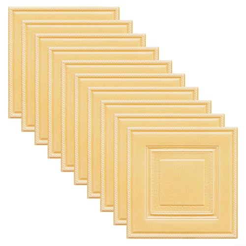10 Stück weiche Schaumstoff-Wandaufkleber, 3D-Ziegel-Design für Küche und Wohnraum (gelb, 1 Stück) von BlesConi