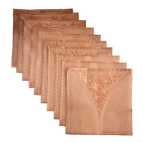 10 x 3D-Schaumstofffliesen-Wandaufkleber, wasserdicht, schallisoliert, Paneele für Schlafzimmer, Wohnzimmer, Küche und Glas-Wanddekoration (Kupfer) von BlesConi