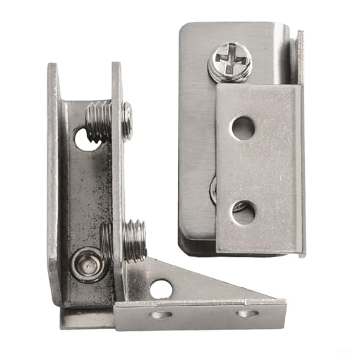 2 Stück Edelstahl-Türscharniere mit magnetischer Berührung für Schränke und Vitrinen, glatte Öffnung für Glasstärke 5 8 mm (Silber) von BlesConi