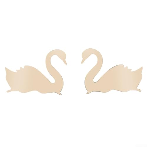 2 stilvolle Schwan-Acryl-Spiegel-Wandaufkleber für einzigartige Schlafzimmer und ästhetische Verbesserung (Gold) von BlesConi