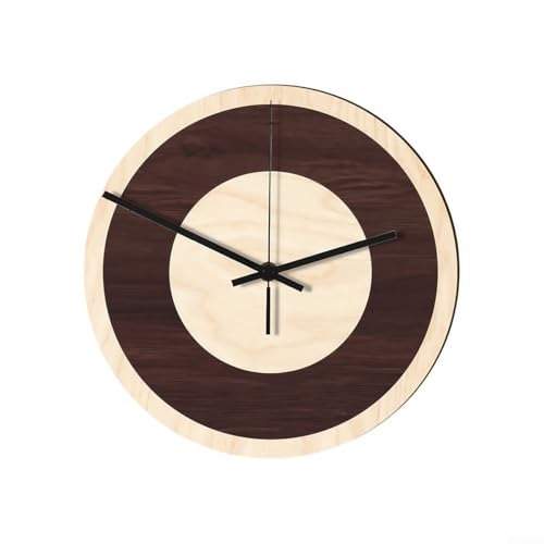 30,5 cm große Wanduhr aus Holz für Zuhause und Büro, stille dekorative Uhr mit rustikalem Design und einfacher Sichtbarkeit (C) von BlesConi