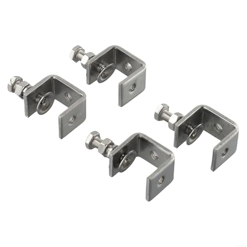 4 Stück Edelstahl-C-Klemmen mit verstellbaren M8-Gewindelochschrauben, robuste Klemme für Schreibtisch zur Montage und Metallverarbeitung (4 Stück) von BlesConi