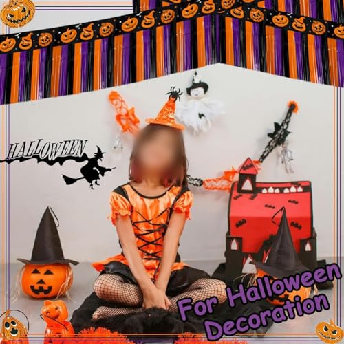4 Stück Halloween Party Quaste Banner mit Kürbis und Blumen Designs, wasserdichte PET-Folie Fransen Girlande für Innen- und Außendekoration 4 Stück Halloween Party Quaste Banner mit Kürbis und Blumen Designs, wasserdichte PET-Folie Fransen Girlande für Innen- und Außendekoration von BlesConi