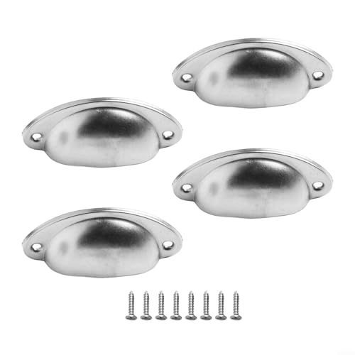 4 Stück Retro-Schubladengriffe, halbrunde Muschelgriffe, Eisenblech-Konstruktion, geeignet für Schränke, Schubladen, Schränke und Heimdekoration (rote Bronze) von BlesConi