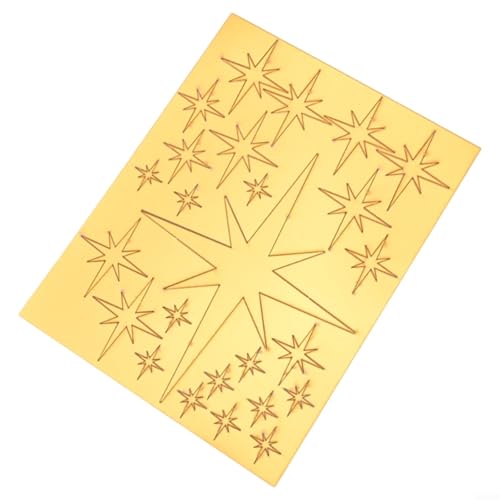 42 abnehmbare Sternspiegel-Wandaufkleber, Acryl, reflektierende Aufkleber für Fliesen, Glas, Metall, Holz (Gold) von BlesConi