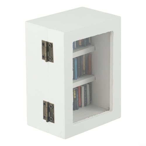 Aesthetic Wooden Shelf Housing a Selection of 60 Creative Foam Miniature Books (White) von BlesConi