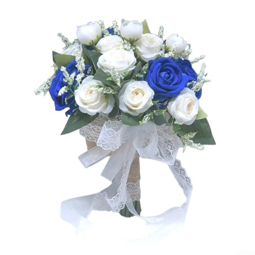 Atemberaubender Rosenstrauß mit Spitze, Blumenstück für Bräute und Brautjungfern bei jeder Veranstaltung (blau) von BlesConi