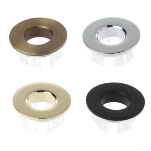 Badezimmer-Wasserhahn, Waschbecken, Überlaufabdeckung, Ersatz, aus Messing, Metall, entworfen für Standard-runde Flutöffnung, 22 mm, 24 mm (Silber) von BlesConi