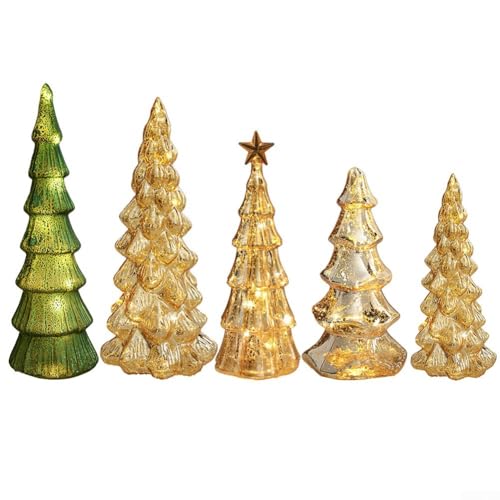 Beleuchteter Weihnachtsbaum-Tischaufsteller aus Glas verbessert das saisonale Ambiente mit weichem, einladendem Glanz (C) von BlesConi