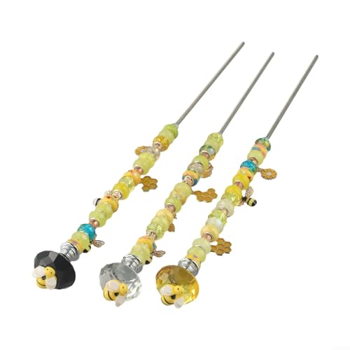 Bienen-Gartenstecker mit bestechender Kristallspitze für bezaubernde Feengarten-Designs (A+B+C) von BlesConi