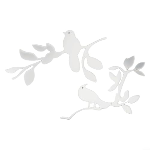 BlesConi 3D-Spiegel-Vogelkunst-Acryl-Wandaufkleber, entfernbarer Wandaufkleber für Zuhause und Raumdekoration, Silber von BlesConi