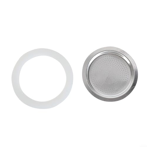 BlesConi Ersatz-Silikon-Gummidichtung, Dichtungsringe, Filter für Mokkakanne, Kaffeemaschine, Espresso, Herd, italienisches Brauen, mehrere Größen (12 Tassen + Sieb) von BlesConi
