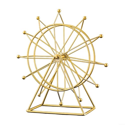 BlesConi Für Riesenrad Kunstharz Ornament in Gold, stilvoller dekorativer Akzent für Regal, Schreibtisch oder Kaminsims von BlesConi