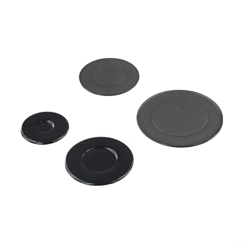 BlesConi Für Sabaf kompatible Gaskochfeld-Brenner-Abdeckungs-Set, Küchenherd, Ersatzteile, schwarz, 4 Stück, mehrere Größen (konkav) von BlesConi