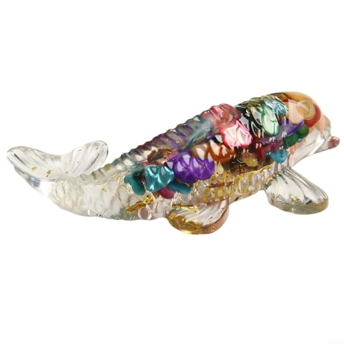 BlesConi Kristall-Koi-Fisch-Figur, 6 x 4 x 2 cm, künstliche Dekoration, Ornament für Schreibtisch, Armaturenbrett, Regal und Heimdekoration (#1) von BlesConi
