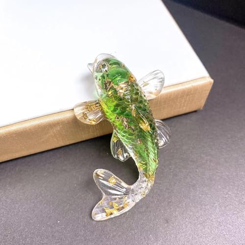 BlesConi Kristall-Koi-Fisch-Figur, 6 x 4 x 2 cm, künstliche Dekoration, Ornament für Schreibtisch, Armaturenbrett, Regal und Heimdekoration (#11) von BlesConi