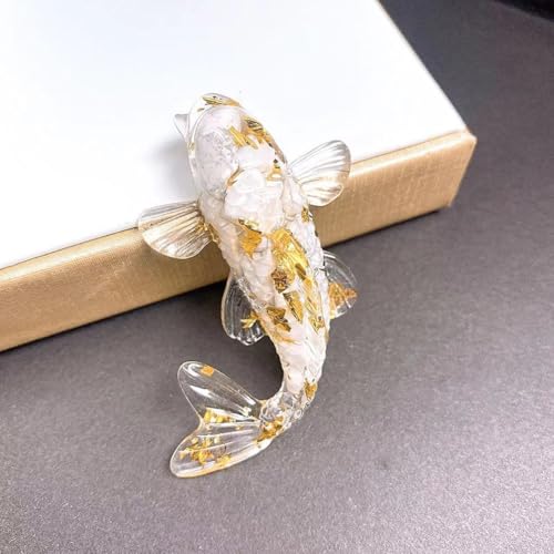 BlesConi Kristall-Koi-Fisch-Figur, 6 x 4 x 2 cm, künstliche Dekoration, Ornament für Schreibtisch, Armaturenbrett, Regal und Heimdekoration (#13) von BlesConi