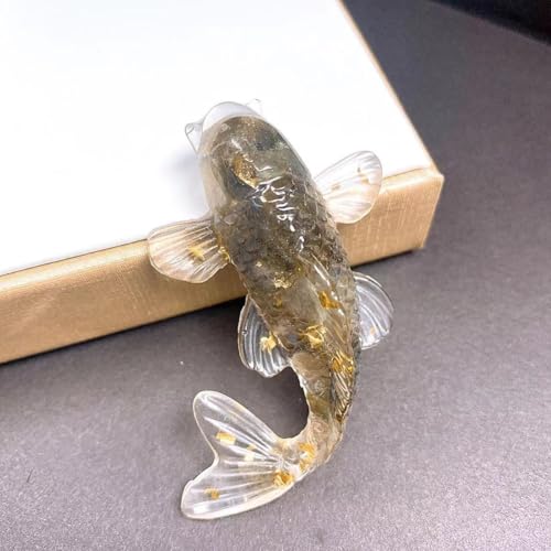 BlesConi Kristall-Koi-Fisch-Figur, 6 x 4 x 2 cm, künstliche Dekoration, Ornament für Schreibtisch, Armaturenbrett, Regal und Heimdekoration (#18) von BlesConi