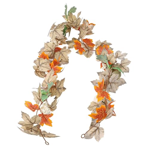 BlesConi Künstliche grüne Pflanze, Rattan, 175 cm, hängende Girlande für Thanksgiving und Halloween, Tür-, Wand-, Fensterdekoration von BlesConi