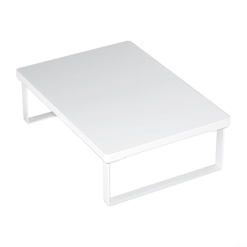 BlesConi Mikrowellen-Regal, Toaster-/Drucker-Regal, Luftfritteusenständer, Metall-Holzhalterung, Induktionsherd-Abdeckung, 40 x 30 cm (weiß) von BlesConi