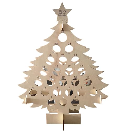 BlesConi Weihnachts-Adventskalender Weinhalter 2024 Holz Countdown-Kalender Weinregal für festliche Feiertagsdekoration von BlesConi