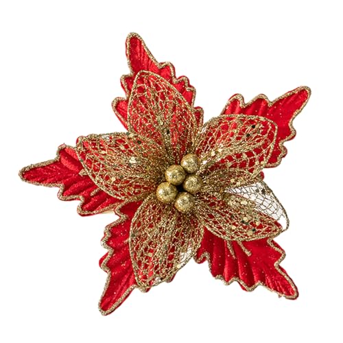 BlesConi Weihnachtsstern, glitzernde Blume, zum Aufhängen, 24 cm von BlesConi