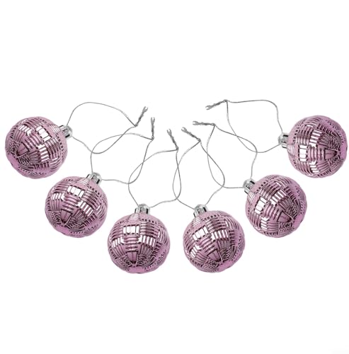 Buntes 6-teiliges Weihnachtskugel-Set, bruchsichere Dekorationen, um Ihren festlichen Raum zu schmücken (Rosa) von BlesConi
