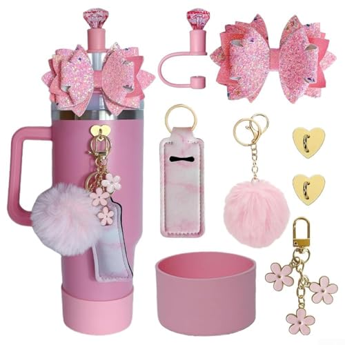 Buntes und praktisches Zubehör-Set mit 8 glitzernden Schleifen-Designs, verschönern Sie Ihre täglichen Essentials noch heute (rosa) von BlesConi