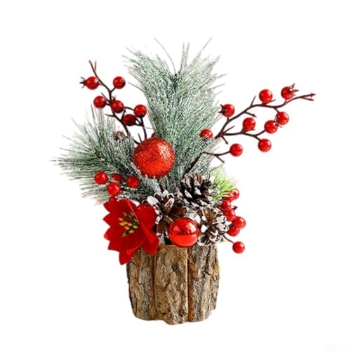 DIY Desktop Weihnachtsbaum Dekoration mit realistischer PE-Rinde Textur, perfekt für festliche Heim- und Büro-Urlaubsdekoration, einfach zu montieren und mit persönlichen Ornamenten anzupassen (C) von BlesConi