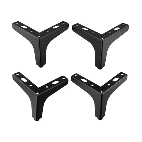 DIY freundliche Metall-Möbelfüße starke dreieckige Beine für Sofas, Stühle und Schränke (4 Stück, schwarz) von BlesConi