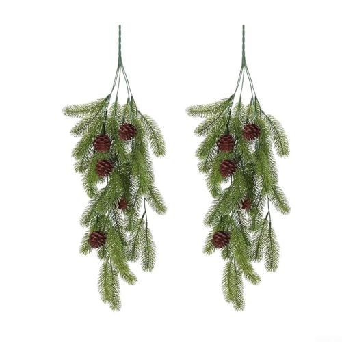 Dekorative Weihnachtsgirlande mit Tannenzapfen und künstlichen Tannennadeln, 72 cm für eine Verbesserung der saisonalen Wohnatmosphäre von BlesConi