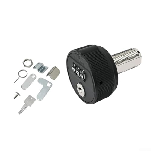 Dreistelliges mechanisches Passwort-Nockenschloss mit Schlüssel zum Verriegeln von Schubladen und Türen (40 mm, schwarz) von BlesConi