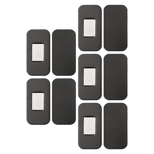 Edelstahl Magnetschnäpper 5er Set für robusten Schubladen- und Schrankverschluss (Schwarz 5er Set) von BlesConi