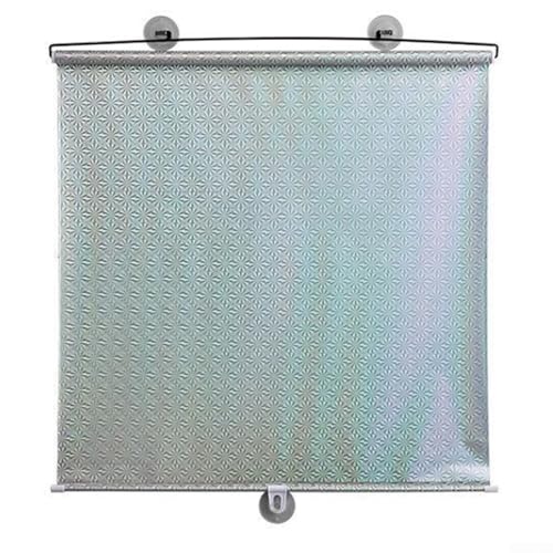 Einziehbare Büro-Sonnenschutzrollos mit Saugnapf-Design, keine Schäden an der Wand, 3 Sonnenblenden (Silber) von BlesConi