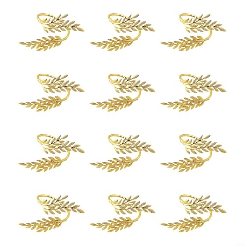 Elegante Serviettenringe aus Metall, handgefertigt, für stilvolle Tischdekoration, goldfarben, 12 Stück Elegante Serviettenringe aus Metall, handgefertigt, für stilvolle Tischdekoration, goldfarben, 12 Stück von BlesConi