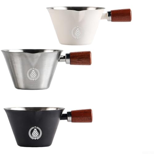 Espresso-Messbecher aus Edelstahl 304 mit intuitiven Kapazitätsmarkierungen für genaue Messungen (Silber) von BlesConi