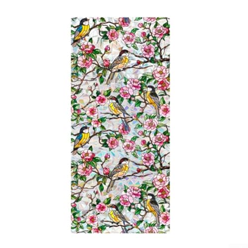 Fensterfolie mit Regenbogen-Effekt, 100 x 43 cm, einfache statische Haftung für Privatsphäre und atemberaubende Dekoration (E) von BlesConi