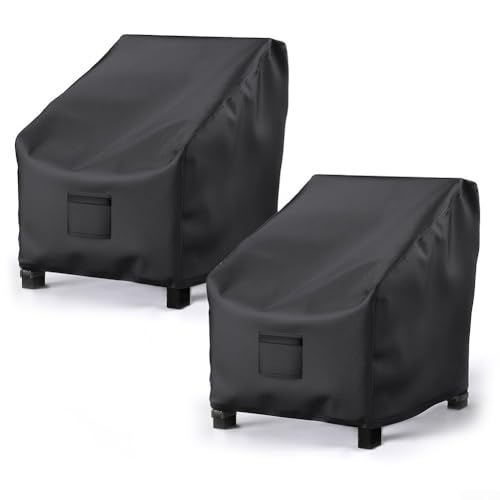 Gartenstuhlhussen Set wasserdicht und leicht zu reinigen mit integriertem Griff (schwarz) von BlesConi