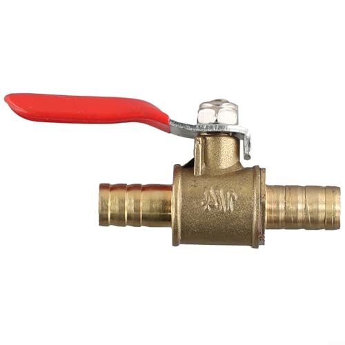 Geschmiedeter Messing-Schlauchstutzen, Inline-Kugelhahn für Wasser-Luftleitungsabschaltung mit Kunststoff-Hebelgriff, geeignet für mehrere Anwendungen, 6/8/10/12 mm (8 mm) von BlesConi